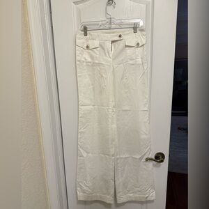Tory Burch white low rise Wide-Leg Pants